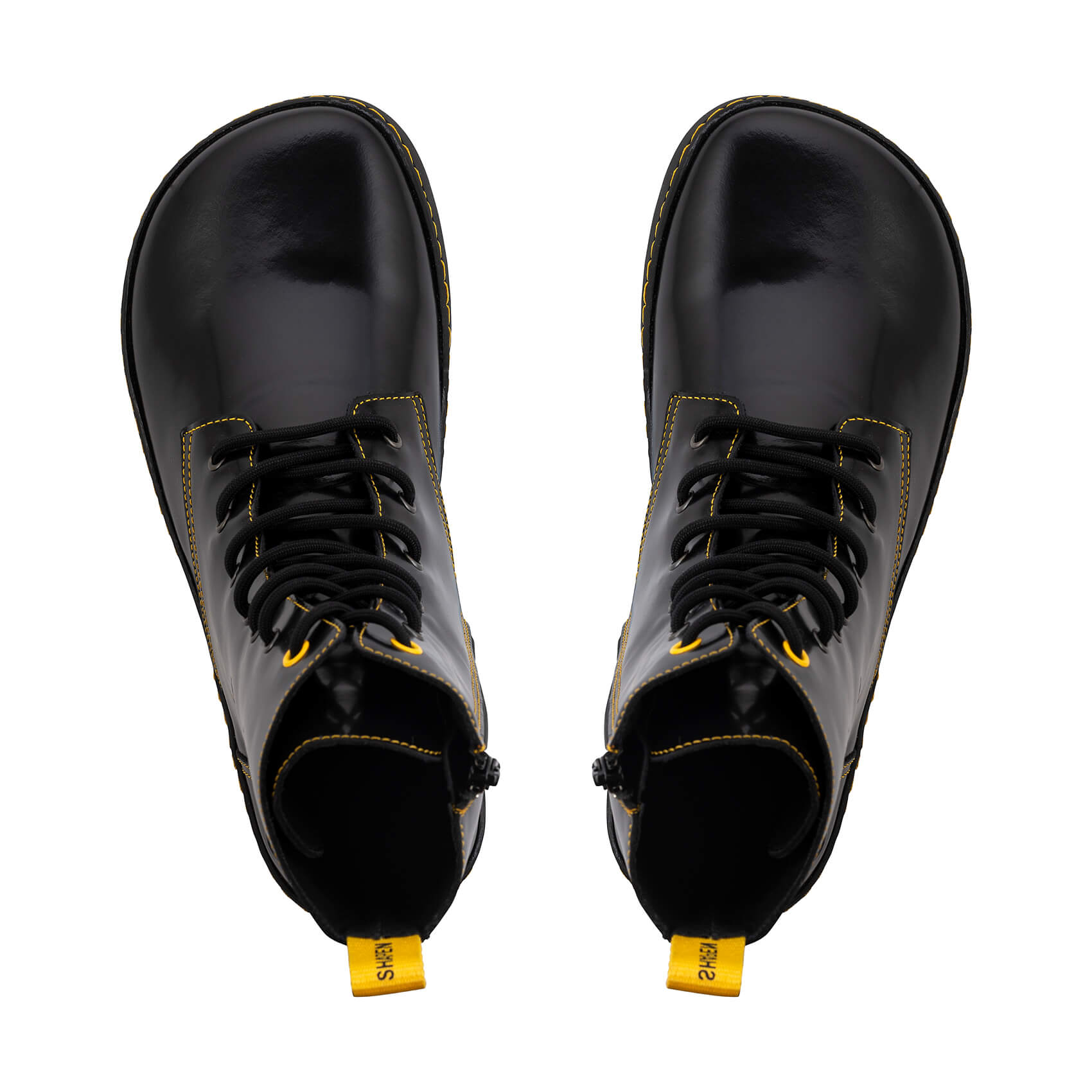 Shapen Maverick Barefoot Boots - Black Yellow Premium Leather