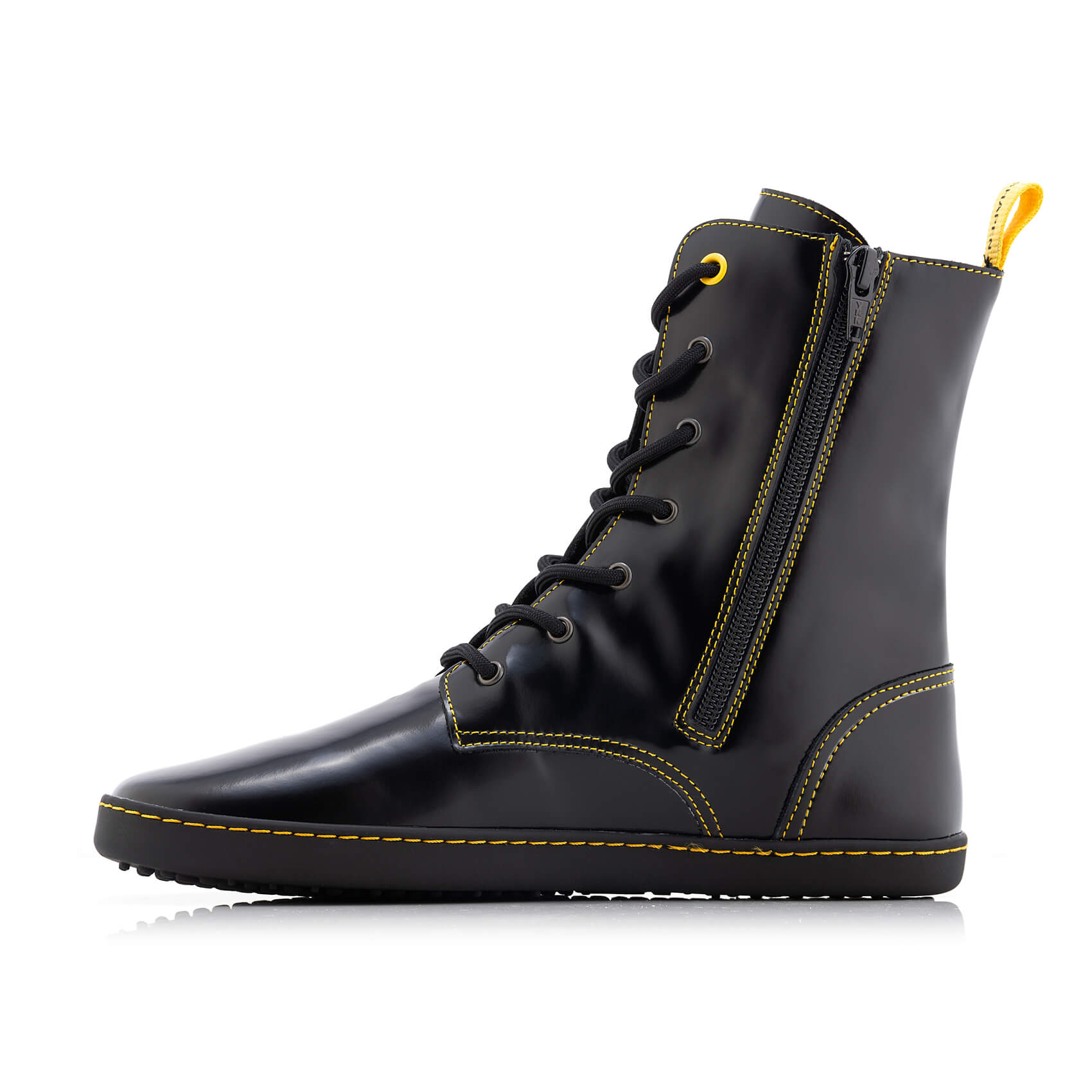 Shapen Maverick Barefoot Boots - Black Yellow Premium Leather