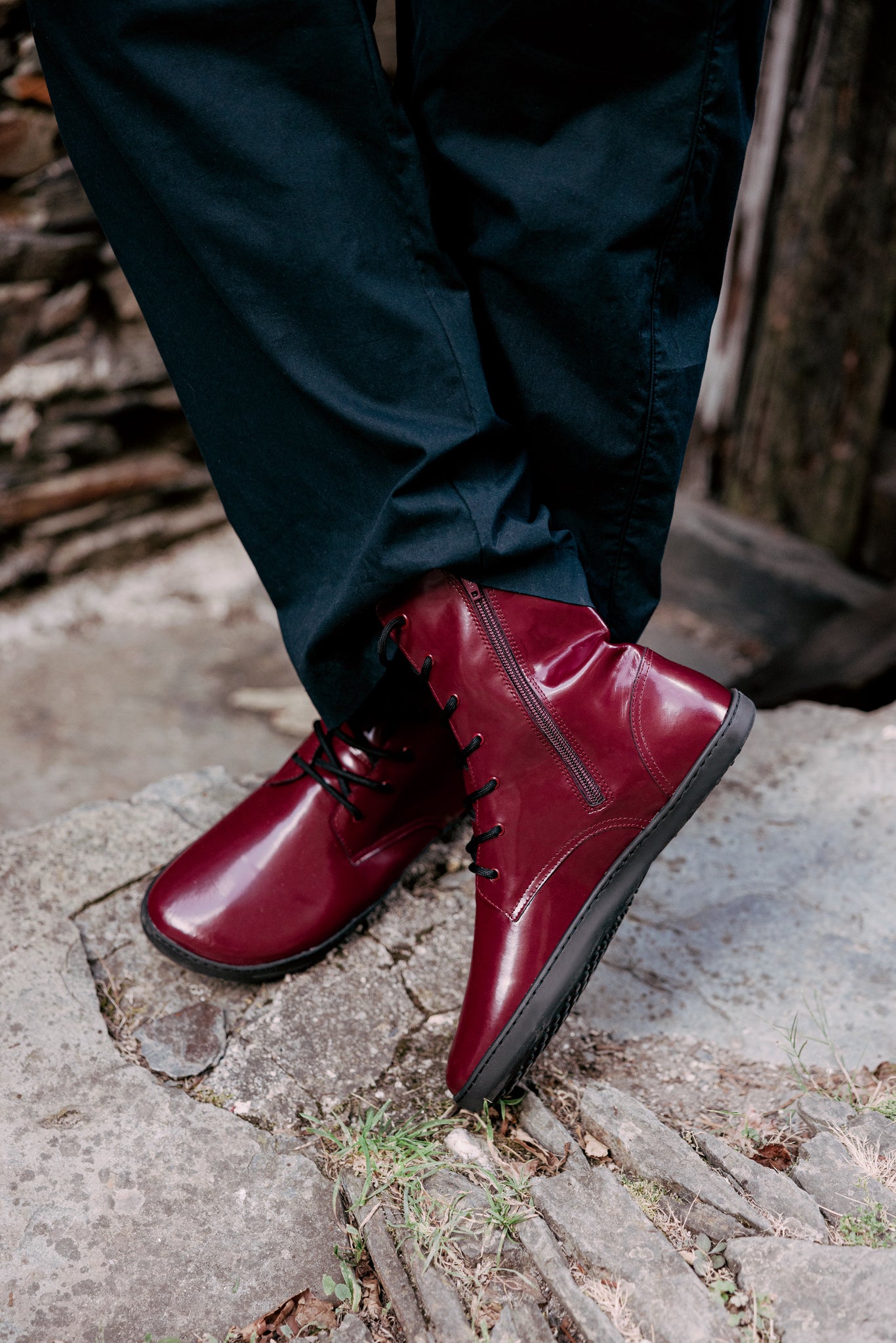 Shapen Maverick Barefoot Boots - Bordeaux Premium Leather
