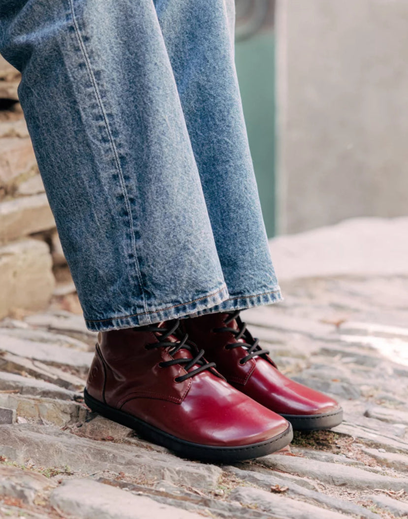 Shapen Maverick Barefoot Boots - Bordeaux Premium Leather