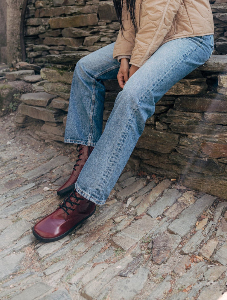 Shapen Maverick Barefoot Boots - Bordeaux Premium Leather