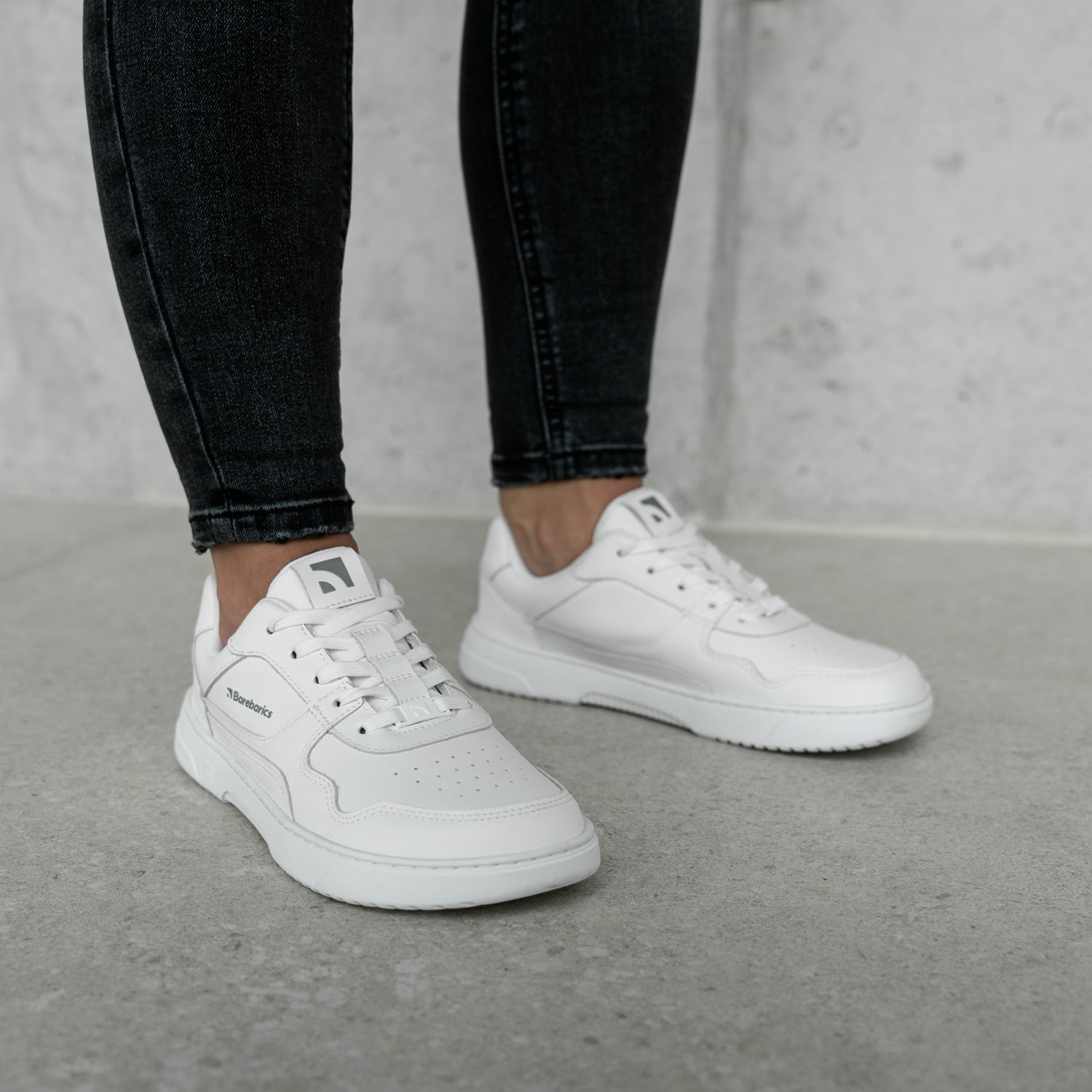 Barebarics Zing- All White Leather chunky sneaker
