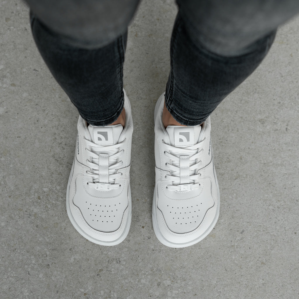 Barebarics Zing- All White Leather chunky sneaker