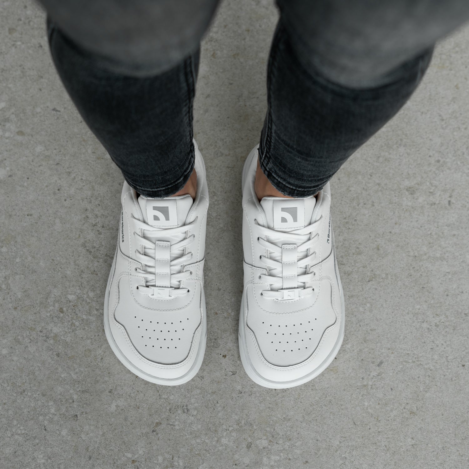 Barebarics Zing- All White Leather chunky sneaker